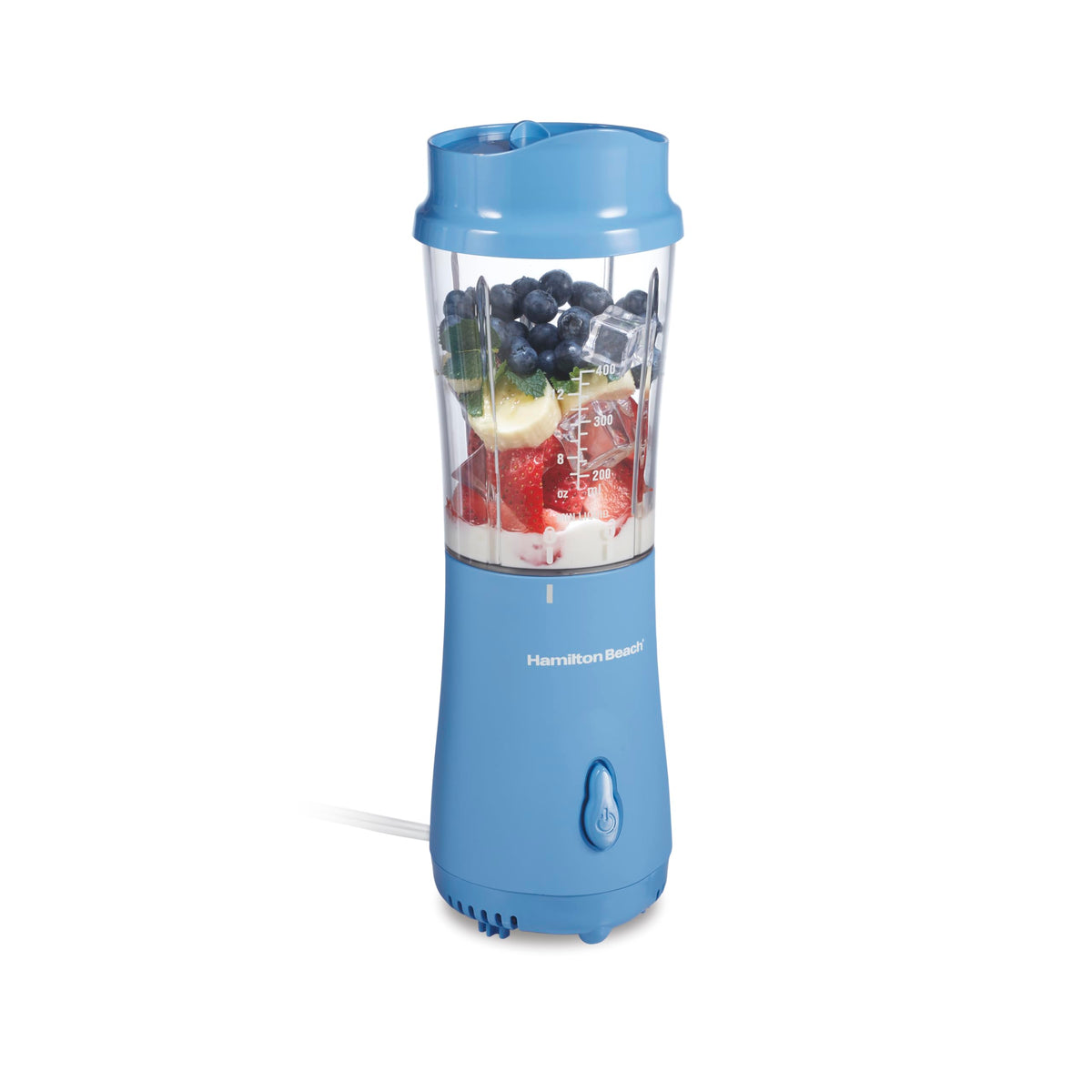 Hamilton Beach portable blender with 14 oz travel cup for smoothies on the go