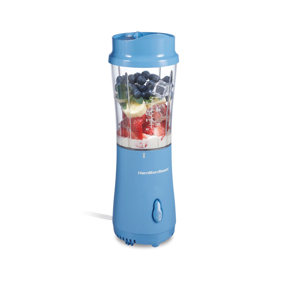 Hamilton Beach portable blender with 14 oz travel cup for smoothies on the go