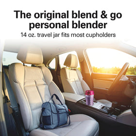Hamilton Beach portable blender travel lid fits securely for spill-free transport.