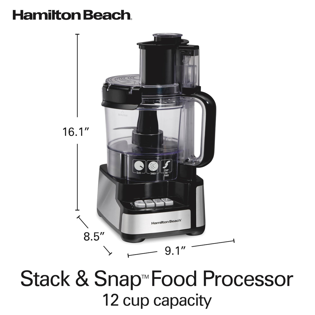 Hamilton Beach pour spout offers spill-free serving straight from bowl.