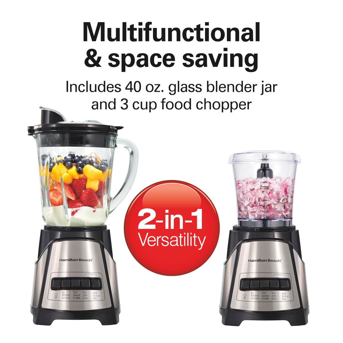 Hamilton Beach Power Elite 3-cup chopper for quick small-batch prep.