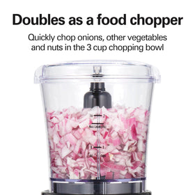 Hamilton Beach Power Elite stainless steel blades ensure consistent blends.