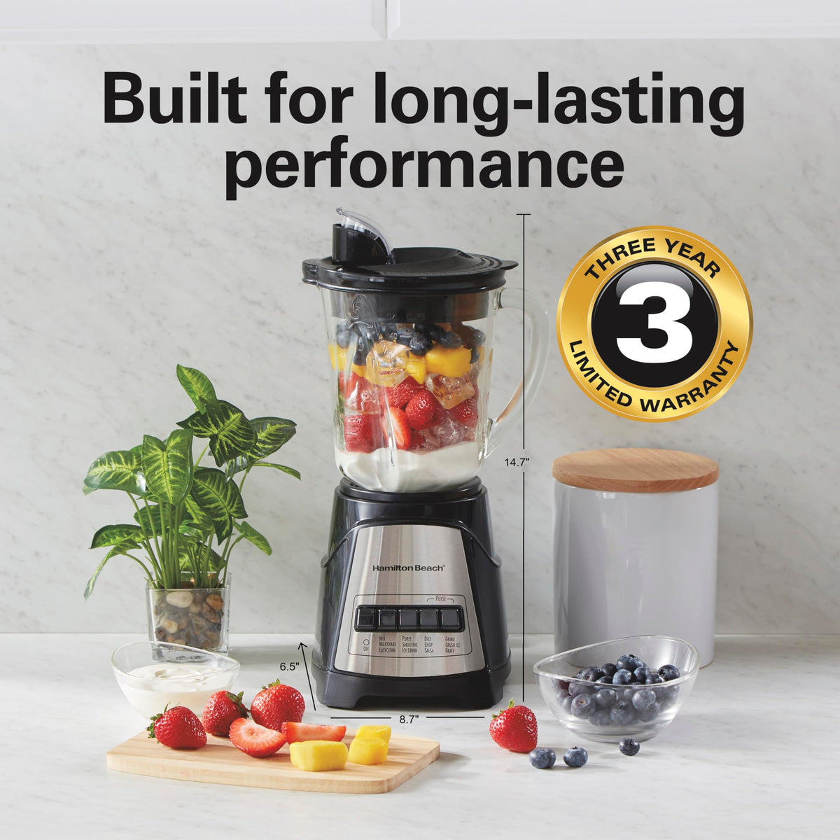Hamilton Beach Power Elite blender daily use for shakes and sauces.