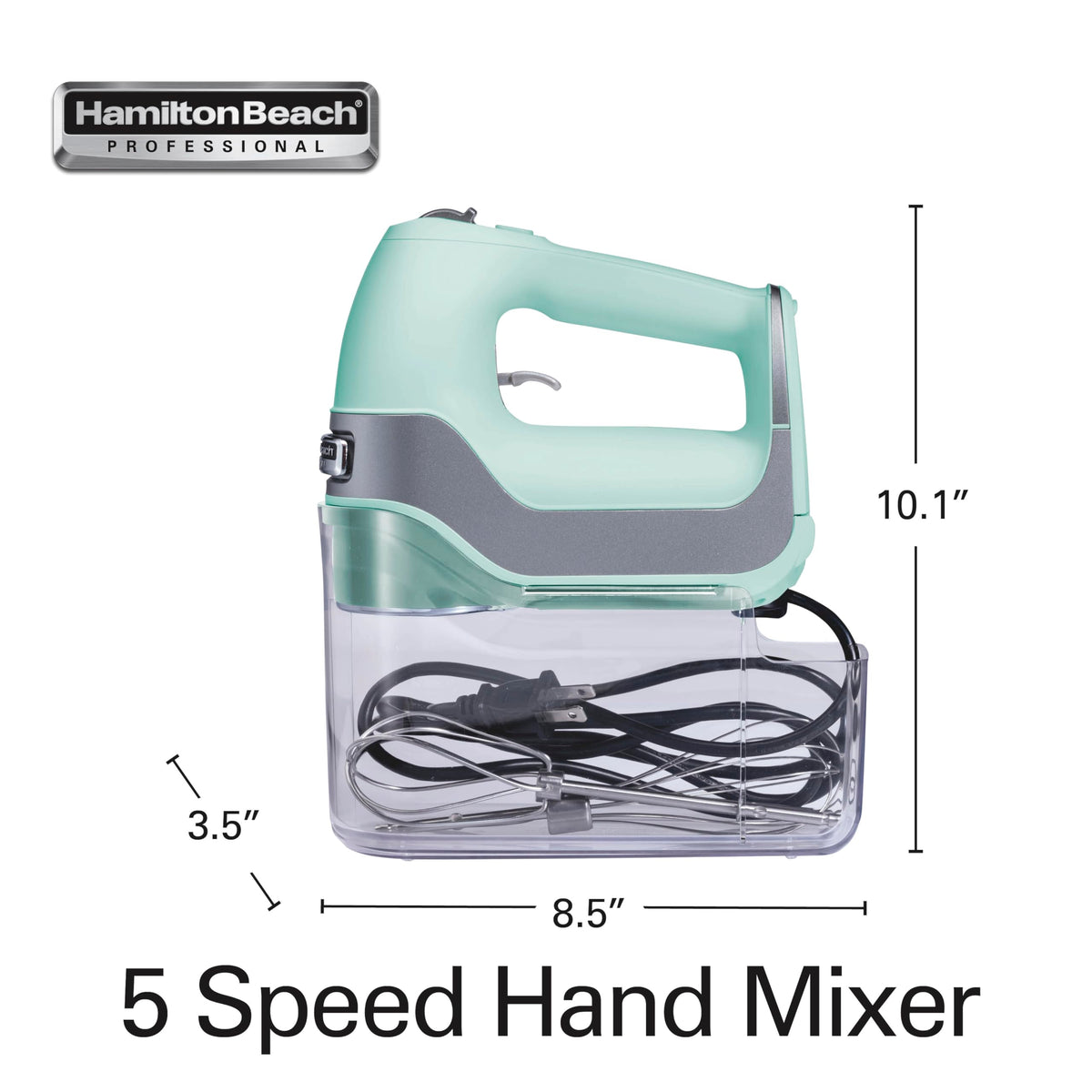 Hamilton Beach Professional mint design adds style to everyday baking.
