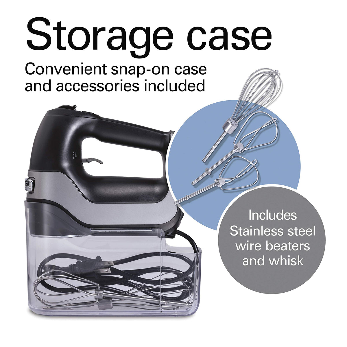 Hamilton Beach Professional 5-Speed Hand Mixer stainless steel beaters for durable mixing