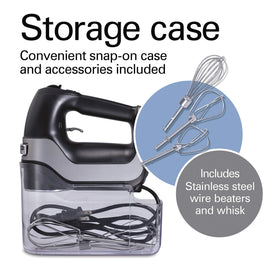 Hamilton Beach Professional 5-Speed Hand Mixer stainless steel beaters for durable mixing
