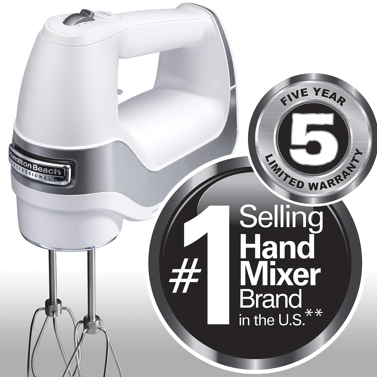 Hamilton Beach Professional dishwasher-safe attachments simplify cleanup after baking.