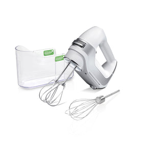 Hamilton Beach Professional hand mixer with slow start reduces splatters during cooking.