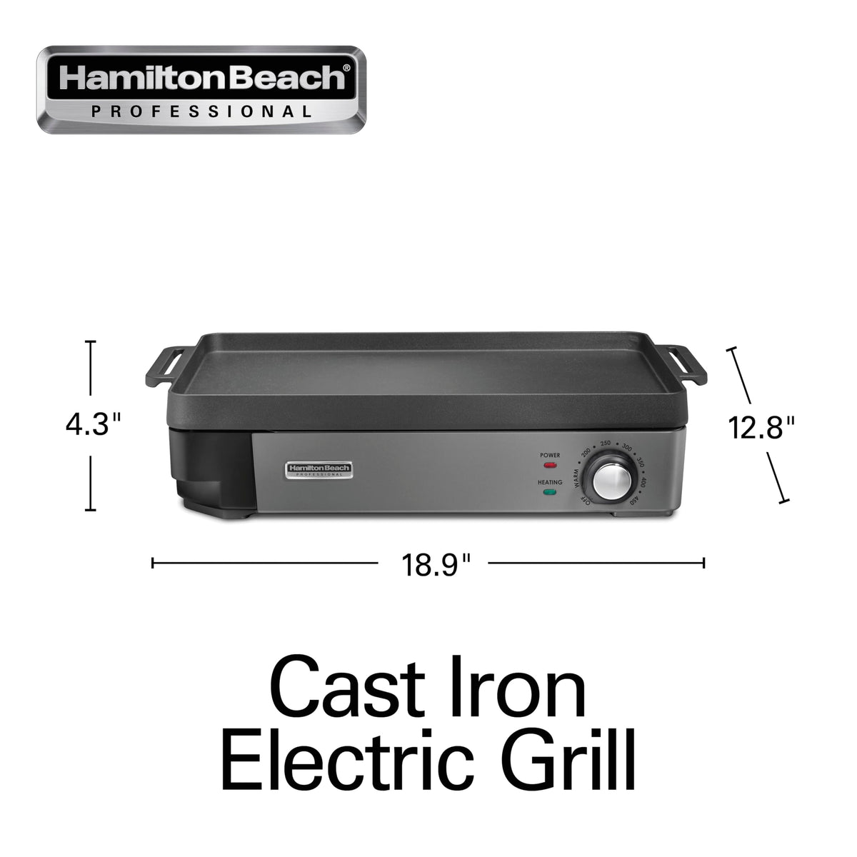 Hamilton Beach Professional indoor grill enables high-heat searing.