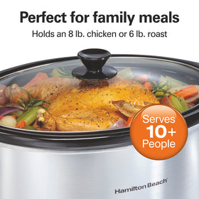 Hamilton Beach programmable slow cooker timer helps plan meals.