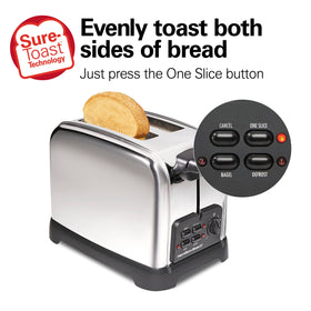 Sure-Toast technology delivering even browning on both sides.