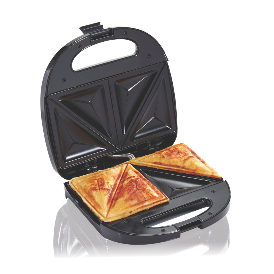 Hamilton Beach sandwich maker with ready indicator signaling quick cooking