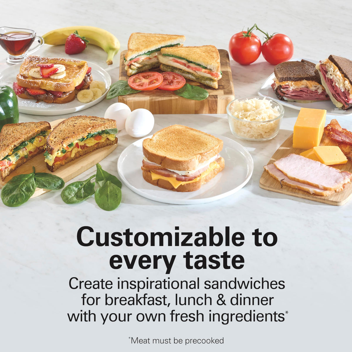 Hamilton Beach Sandwich Stacker built-in timer, precise control for perfect sandwiches.