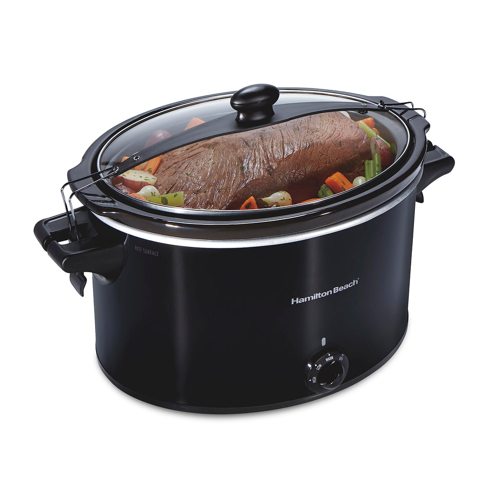 Hamilton Beach 10-quart slow cooker front view for large-family meals