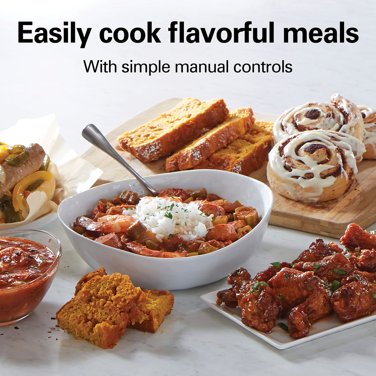 Hamilton Beach slow cooker dial controls enable simple, hands-off cooking.