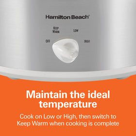 Hamilton Beach glass lid locks in heat while you monitor progress.