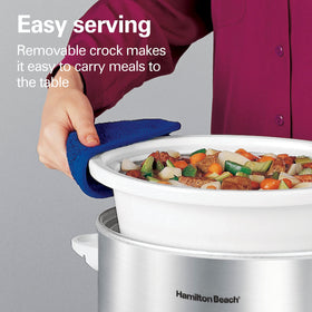Hamilton Beach keep warm feature helps maintain serving temperature.