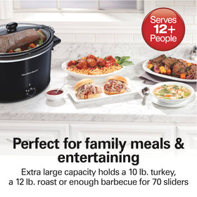 Hamilton Beach slow cooker lid lock closeup prevents spills during transport