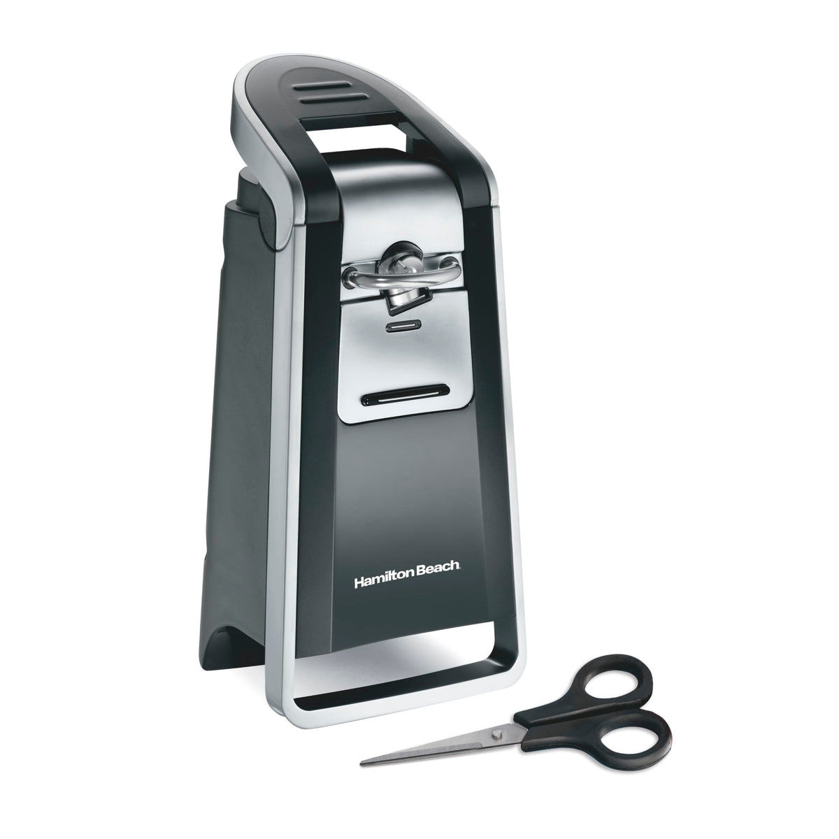 Hamilton Beach lever design enables effortless one-handed opening for quick, clean cans.