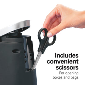 Hamilton Beach one-hand operation reduces effort and countertop mess.