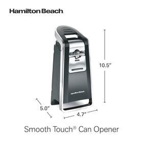 Hamilton Beach Smooth Touch extra tall model aids handling larger cans.