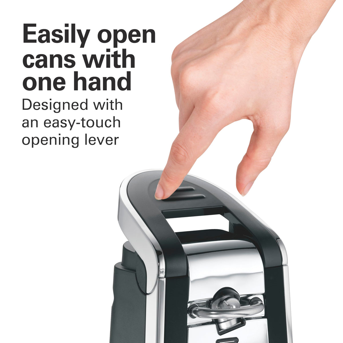 Hamilton Beach Smooth Touch kitchen design shot, sleek black and chrome finish complements any counter.