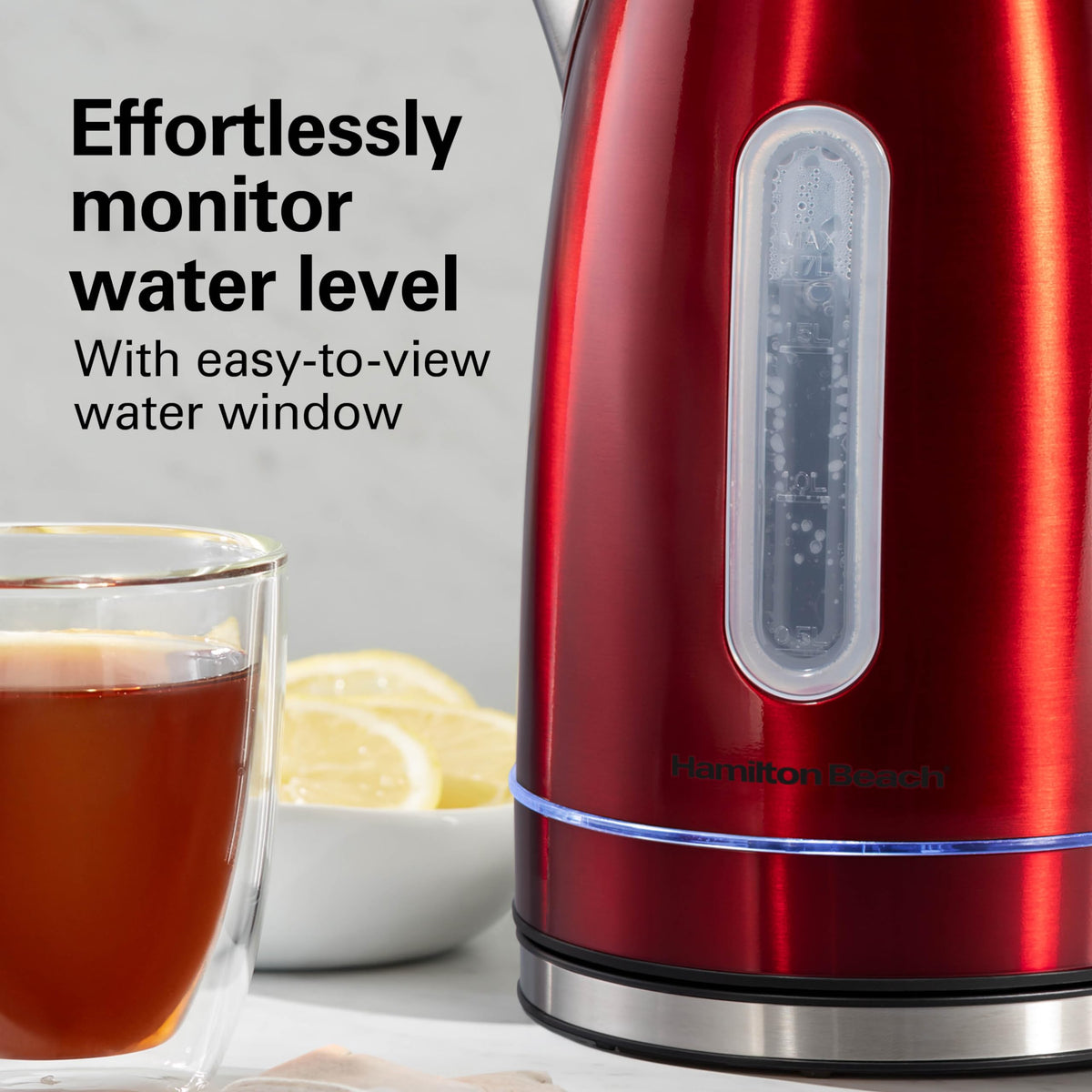 Hamilton Beach stainless steel interior resists staining and cleans easily.
