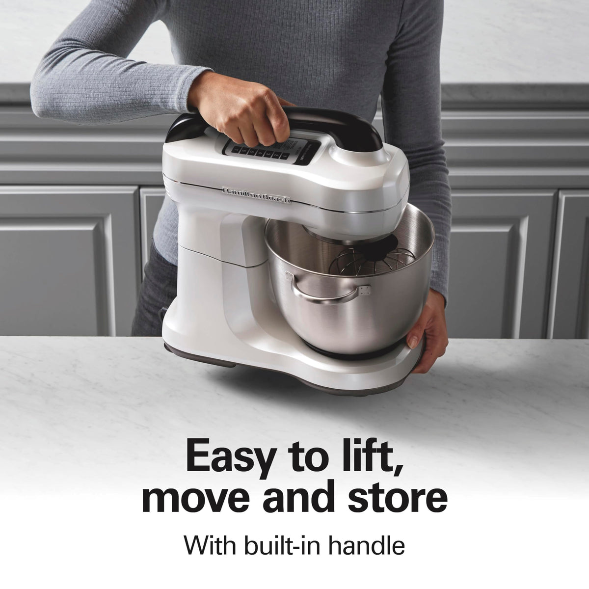Hamilton Beach stand mixer offers 7 speeds for precise control.