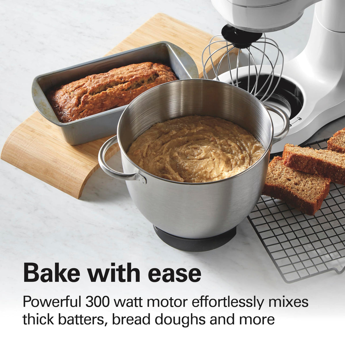Hamilton Beach stand mixer dough hook for kneading bread dough.