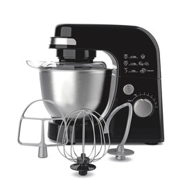 Hamilton Beach stand mixer front view in black, ideal for home baking tasks.