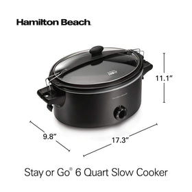 Hamilton Beach Stay or Go glass lid is dishwasher-safe for easy cleanup.