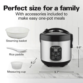 Hamilton Beach steam/rinse basket doubles as a colander for grains.