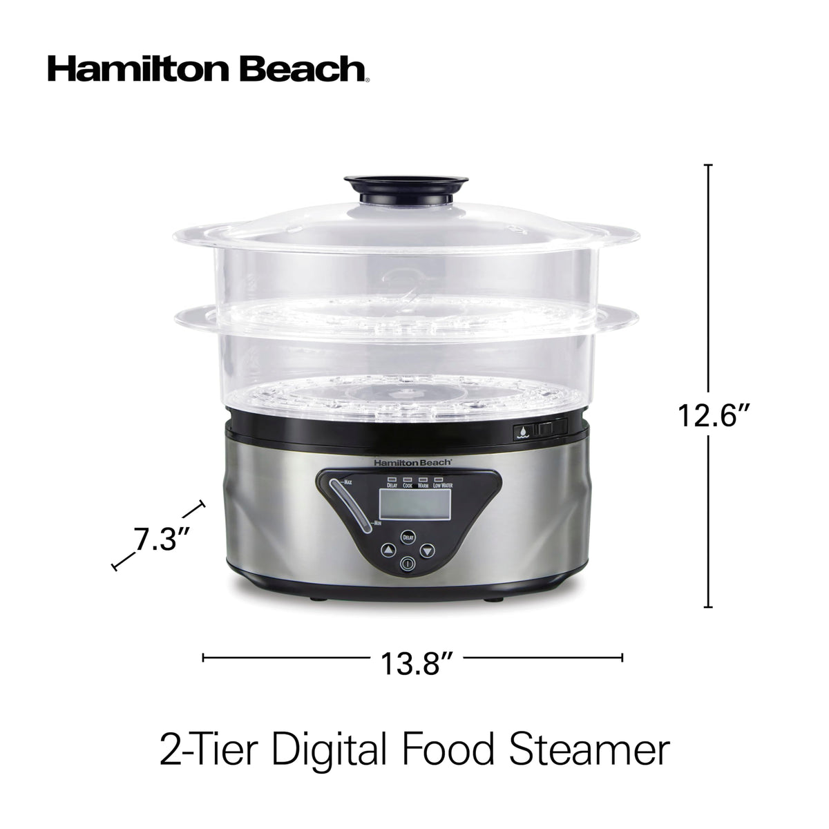 Nestable design keeps Hamilton Beach steamer compact for easy storage