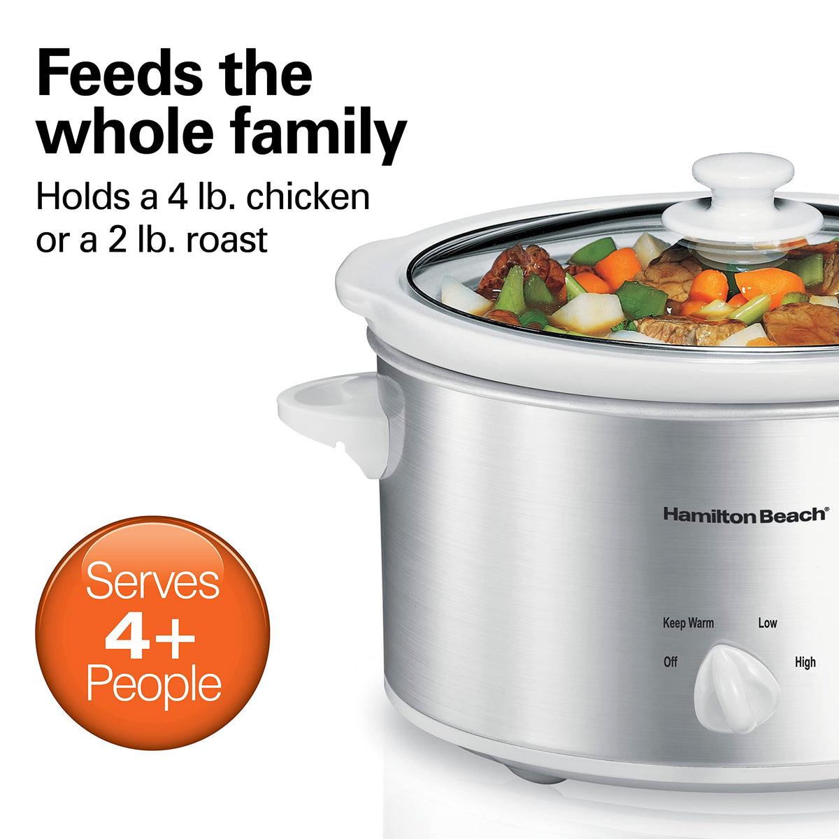 Hamilton Beach stoneware crock for the 4-quart cooker, easy serving.