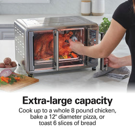 Hamilton Beach Sure-Crisp XL control panel with digital display for precise cooking