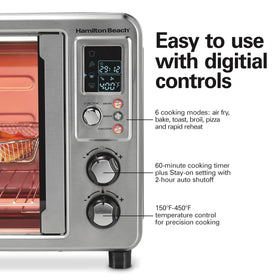 The large capacity fits a whole chicken or a 12-inch pizza