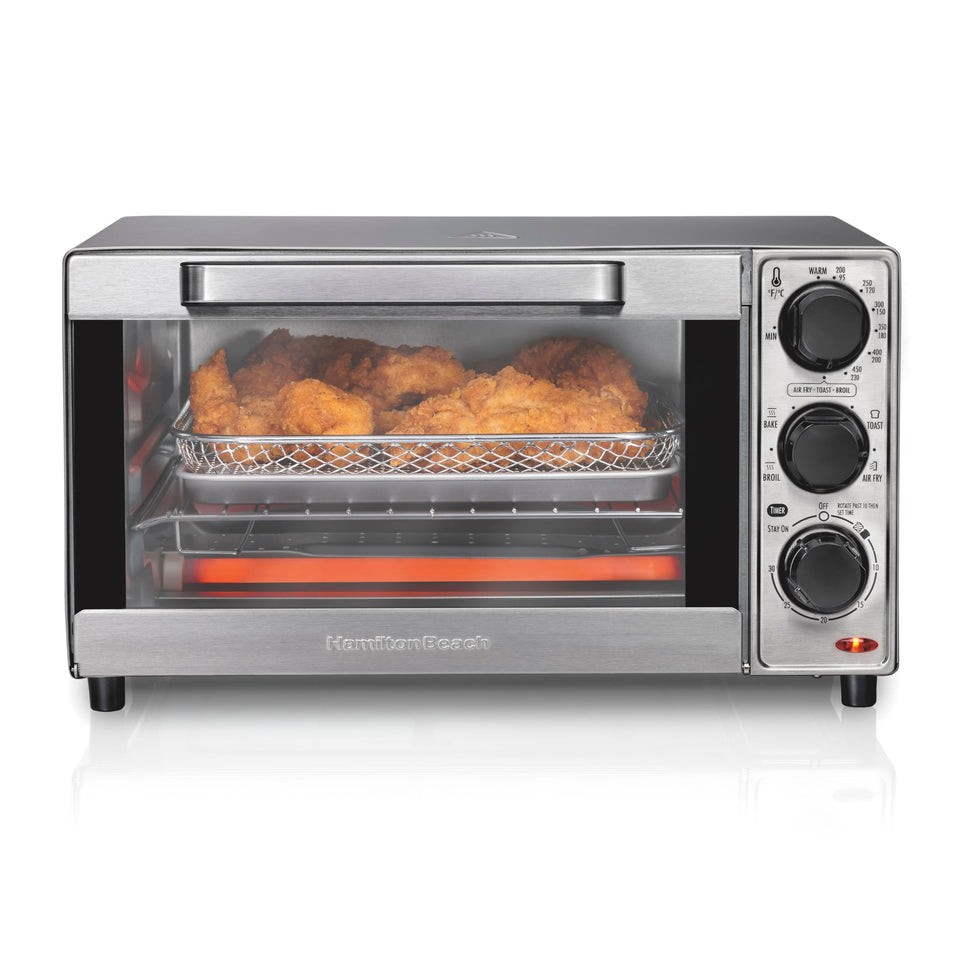 Hamilton Beach Sure-Crisp front view highlights compact countertop design for daily kitchen use