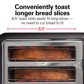 Close-up of Hamilton Beach Sure-Toast technology for even browning across slices.