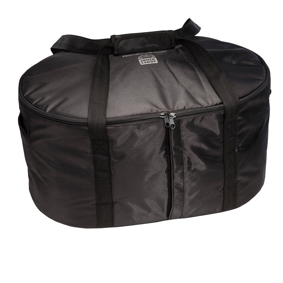 Hamilton Beach travel bag front opening showing easy loading for portable slow cooker meals