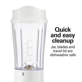 Hamilton Beach travel lid and jar enable convenient to-go smoothies.