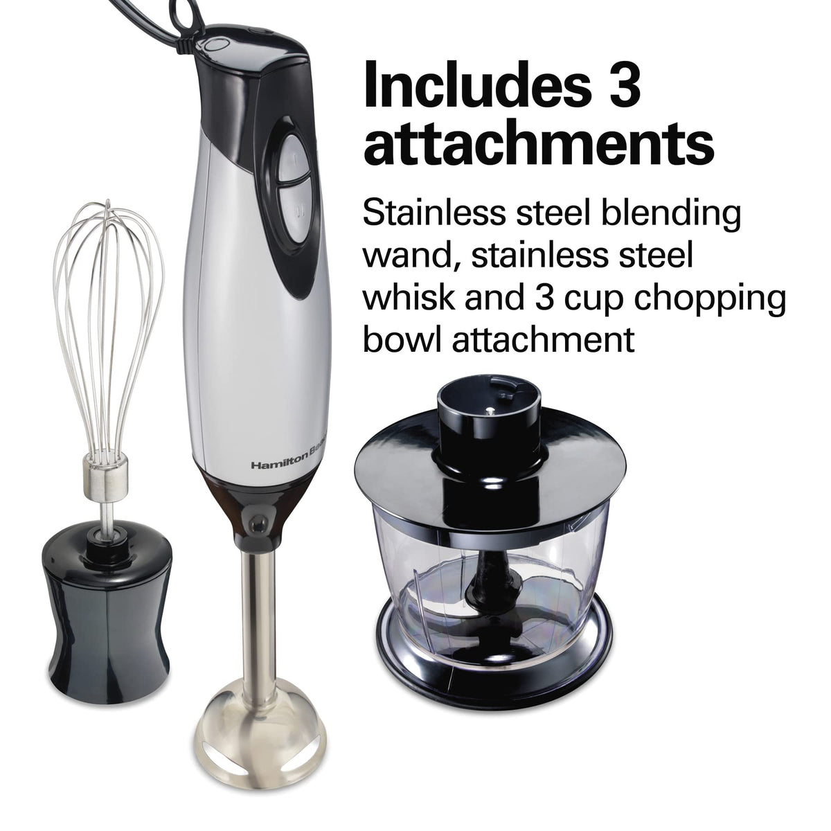 Two-speed control offers versatile blending for delicate or hearty ingredients