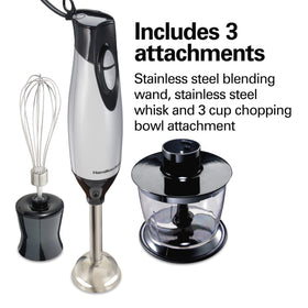 Two-speed control offers versatile blending for delicate or hearty ingredients