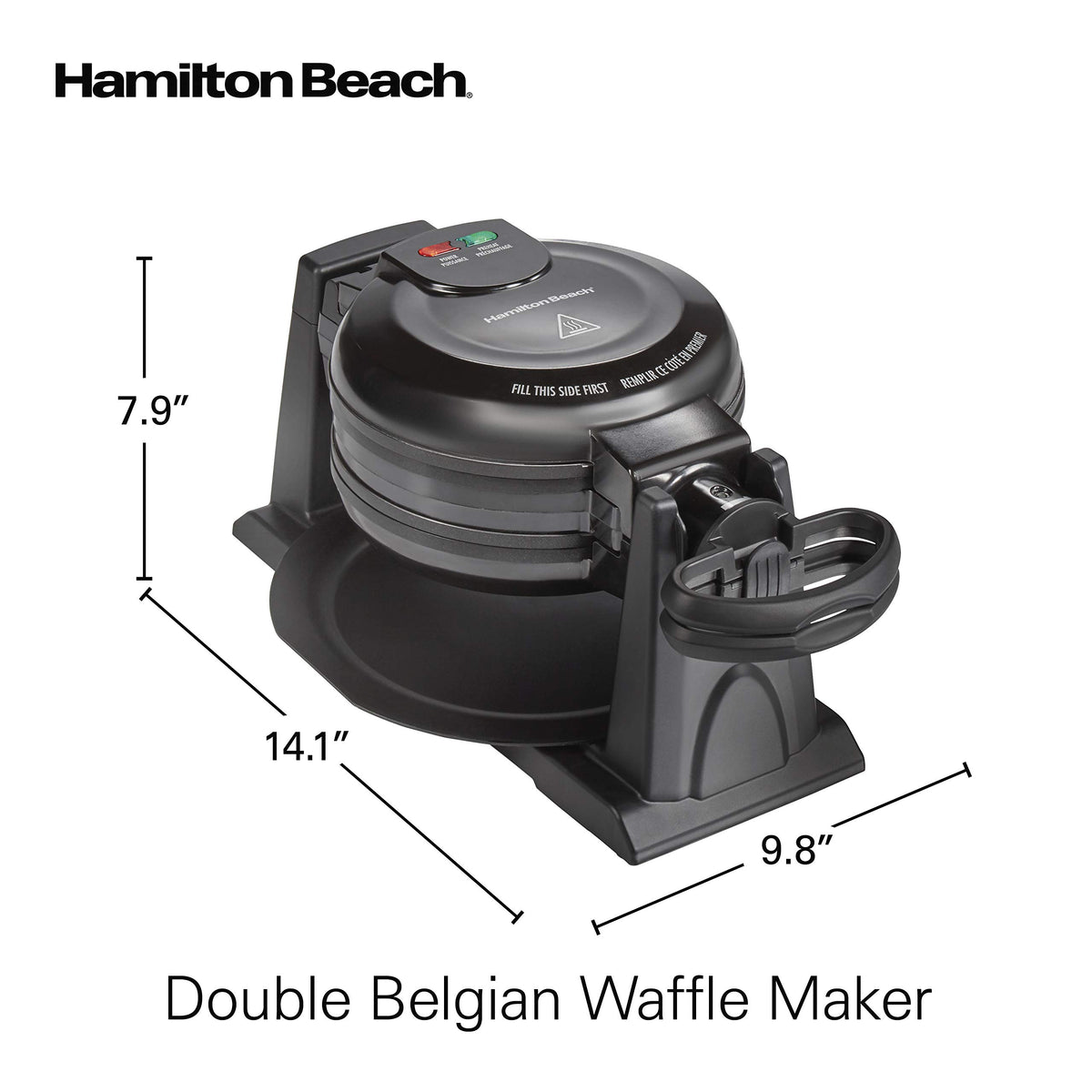 Two waffles at once with Hamilton Beach 26201 for quick servings