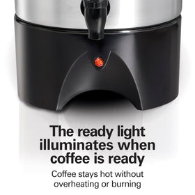 Hamilton Beach coffee urn lid is dishwasher safe for quick cleanup.