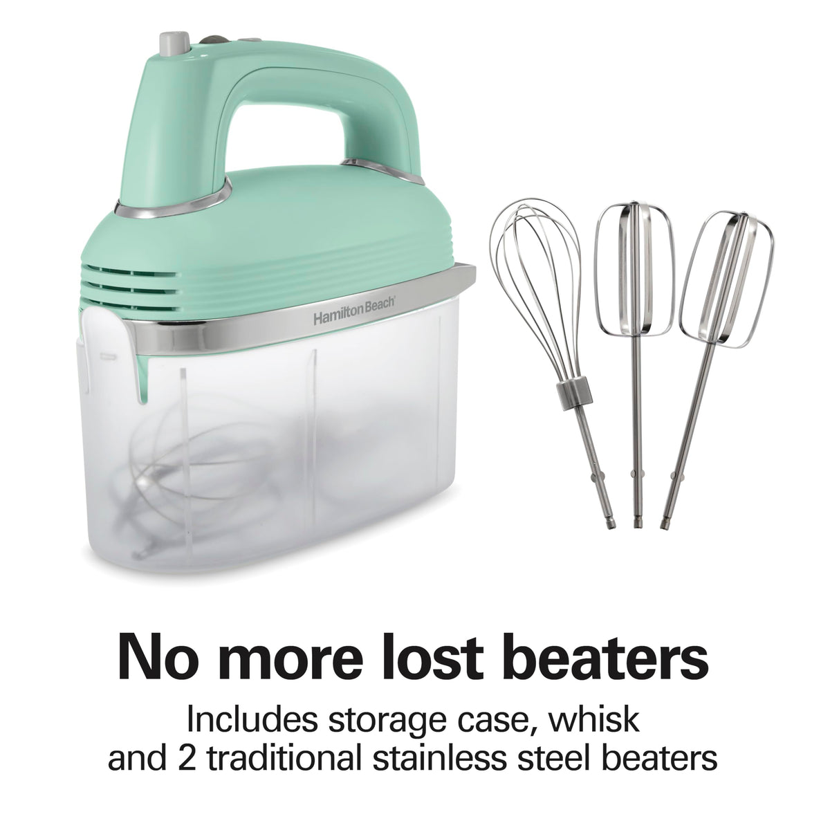 Slow-start feature minimizes splatter for cleaner batter