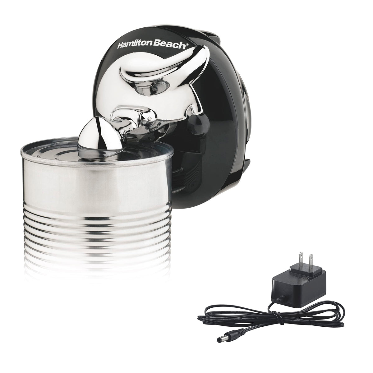 Hamilton Beach Walk 'n Cut opens cans on the table with cordless convenience.
