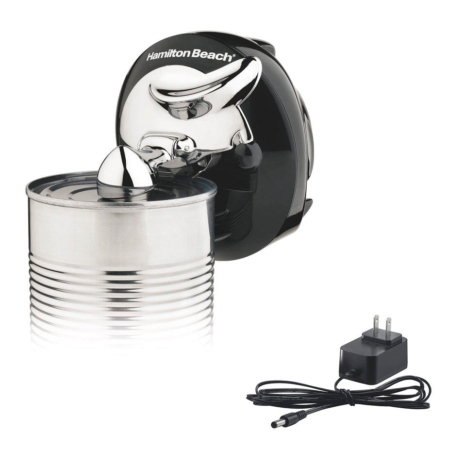 Hamilton Beach Walk 'n Cut opens cans on the table with cordless convenience.