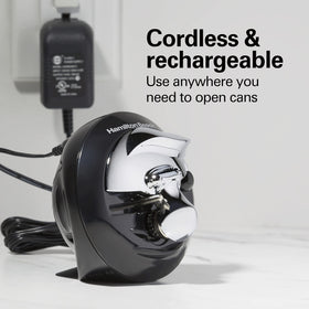 Hamilton Beach Walk 'n Cut operates hands-free for effortless opening.