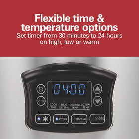 Hamilton Beach warm function display keeping food ready to serve.