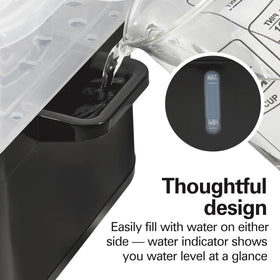 Hamilton Beach water indicator clearly shows water level for easy filling